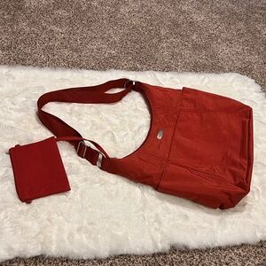 Baggallini Red Crossbody Tote with Matching Pouch